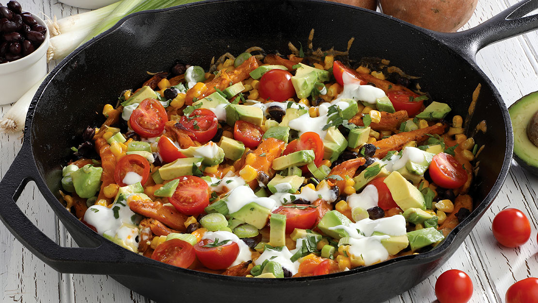 Loaded Sweet Potato Nacho Fries