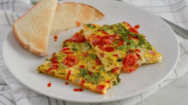 Roasted Veggie & Bacon Sheet-Pan Frittata