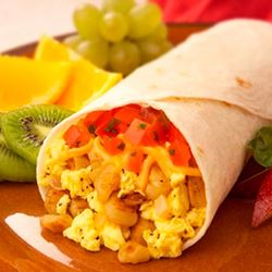 Breakfast Burritos with Tomato-Basil Topping