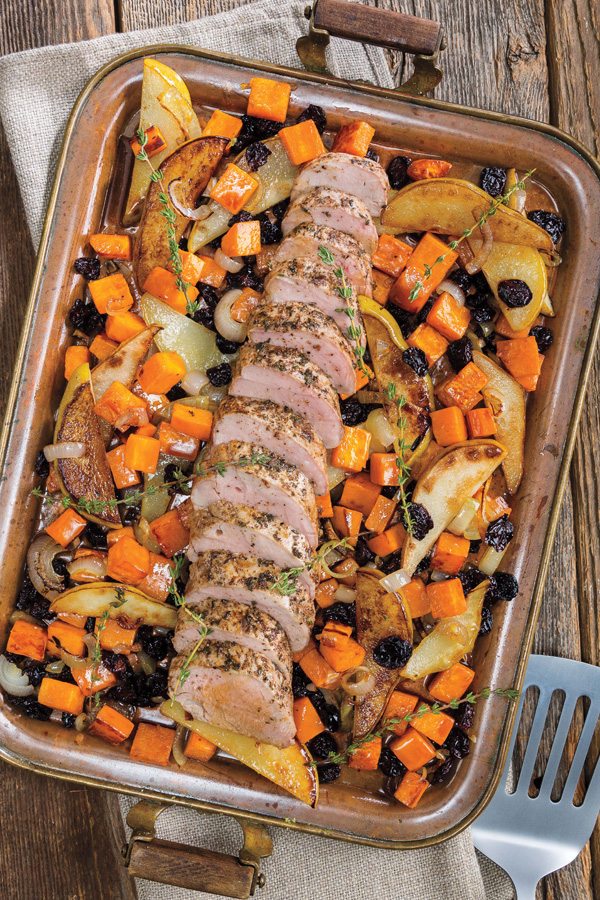 Sheet-Pan Pork Tenderloin With Sweet Potatoes & Pears Sheet-Pan Pork Tenderloin With Sweet Potatoes & Pears