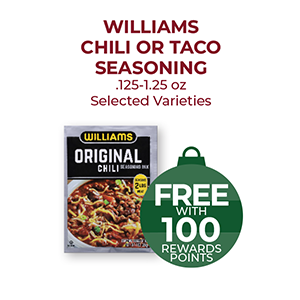 Williams Chili or Taco Seasoning .125-1.25oz, Selected Varieties