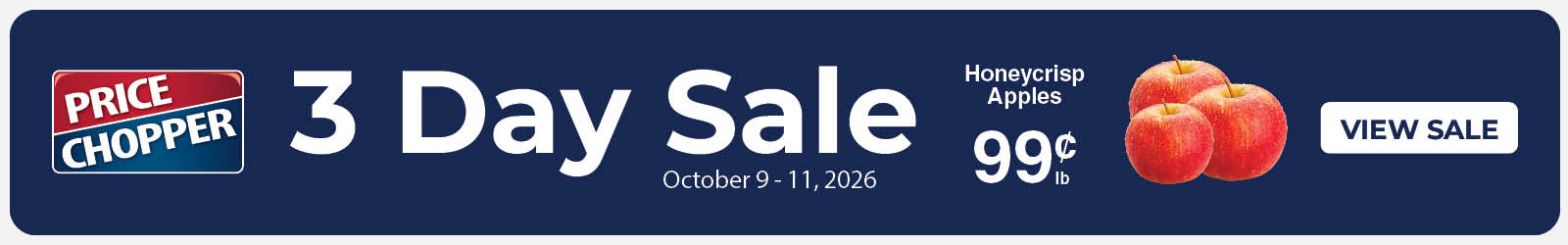 Oct 9-11 Sale Rotator PriceChopper 3 Day Sale Oct. 9-11