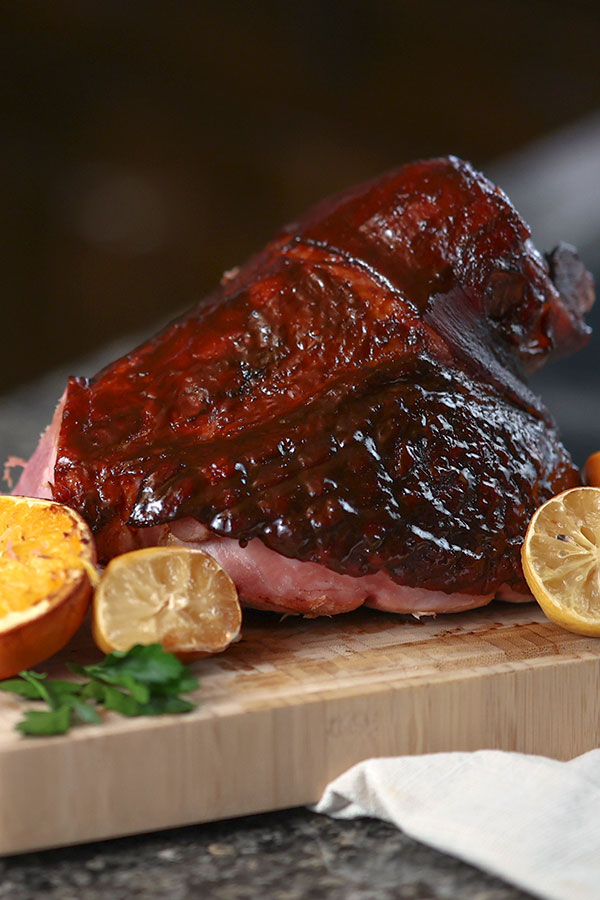 Citrus-Molasses Glazed Ham