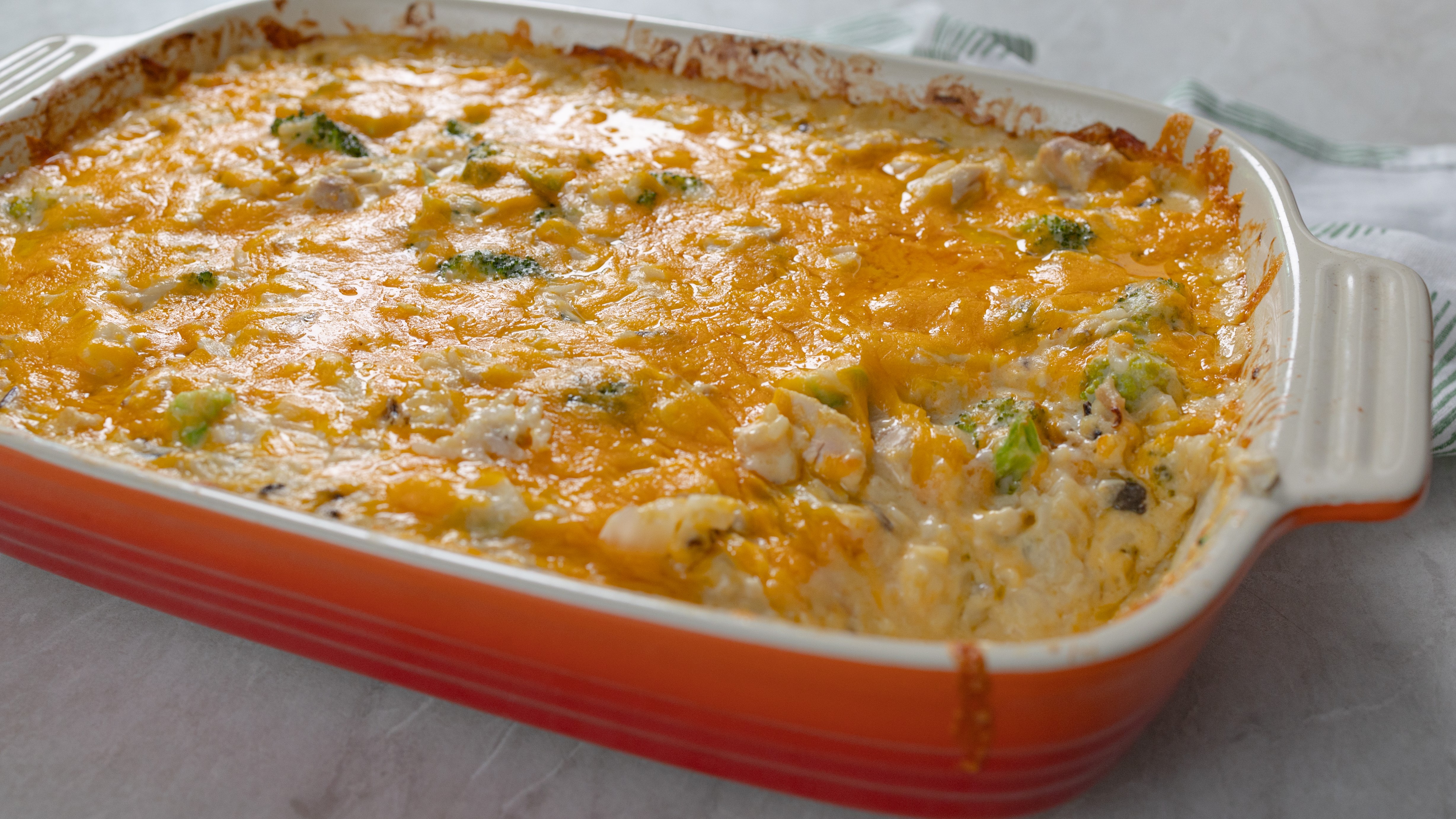 Broccoli, Rice, Cheese, and Chicken Casserole
